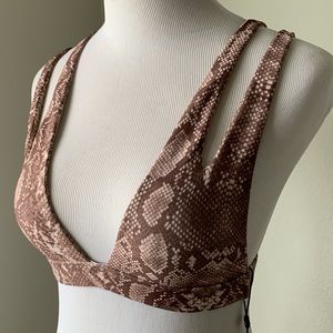 ACACIA Swimwear Plantation Top Python Size M NWT